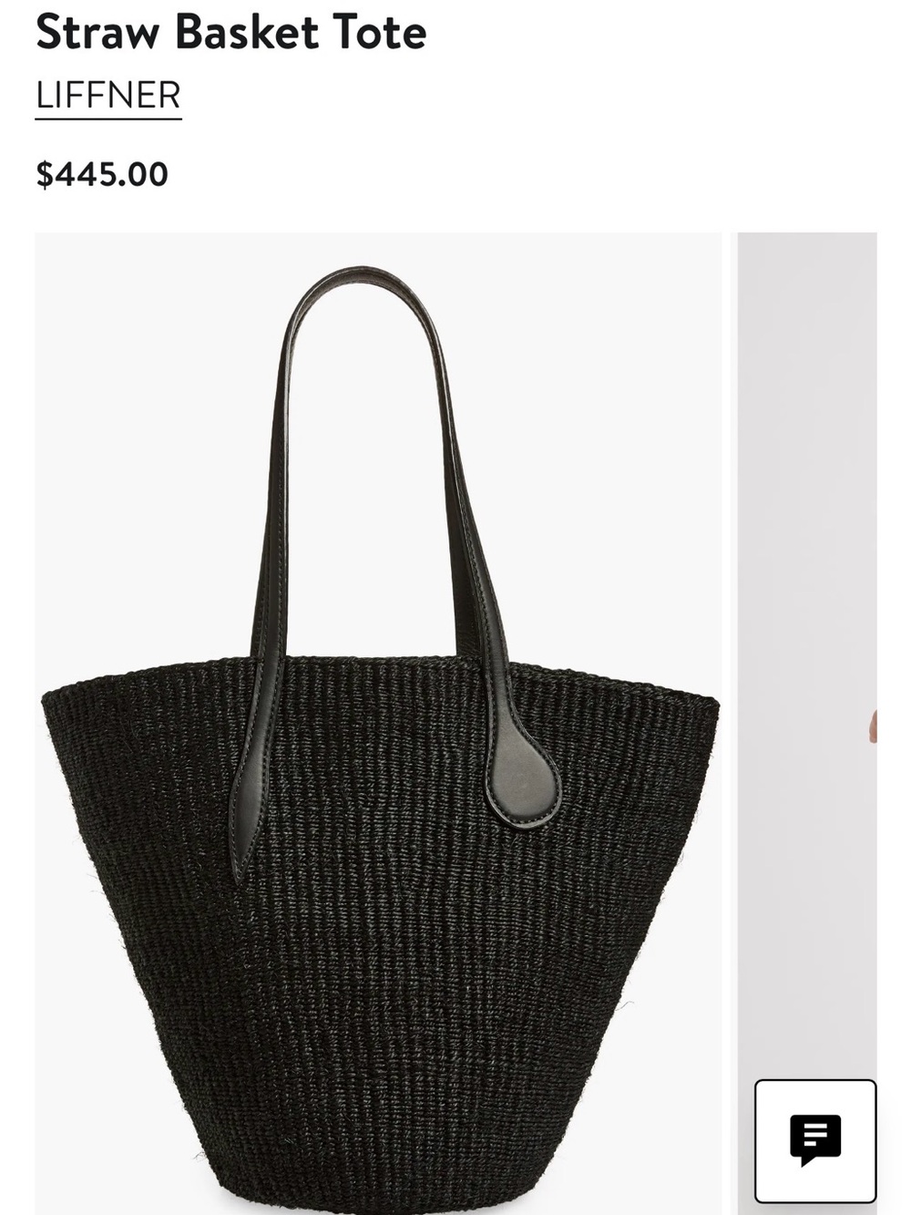 Liffner straw basket black tote like new !! Sell for $445